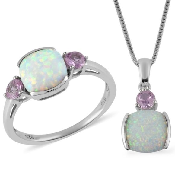 Opal Ring and Necklace - Picture 1 of 16